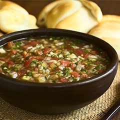 A bowl of traditional pebre in Chile