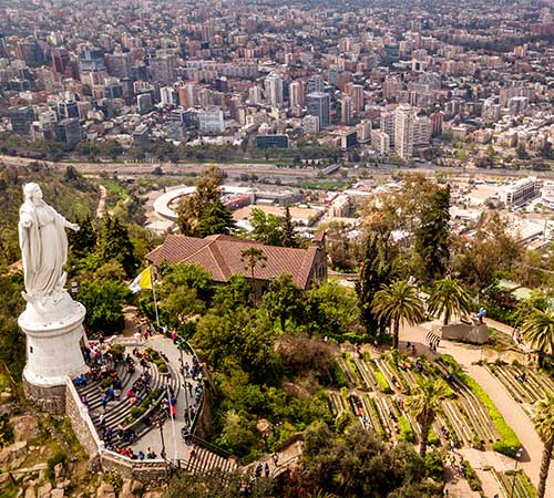 Image showing the statue of the Virgin Mary overlooking Santiago from Cerro San Cristobal