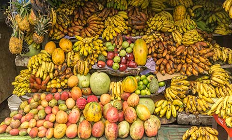 what to eat in costa rica fresh fruit market stall