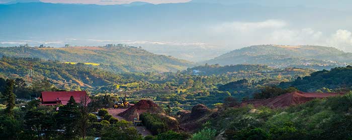 aerial view of the central valley near San Jose Central Valley in Costa Rica