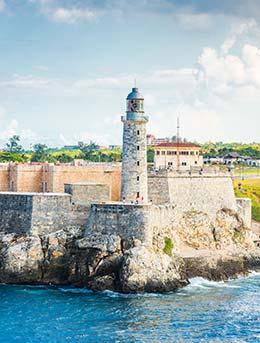 havana fort and lighthouse by the coast for festival in cuba