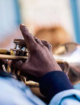 man playing trumpet at havana jazz festival cuba