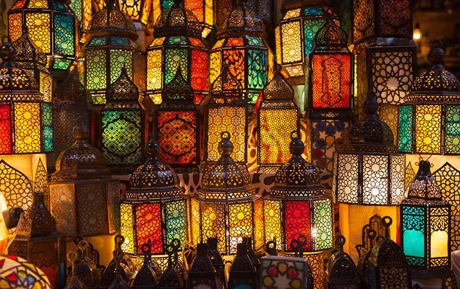 colourful lanterns in egypt for celebrating Ramadan