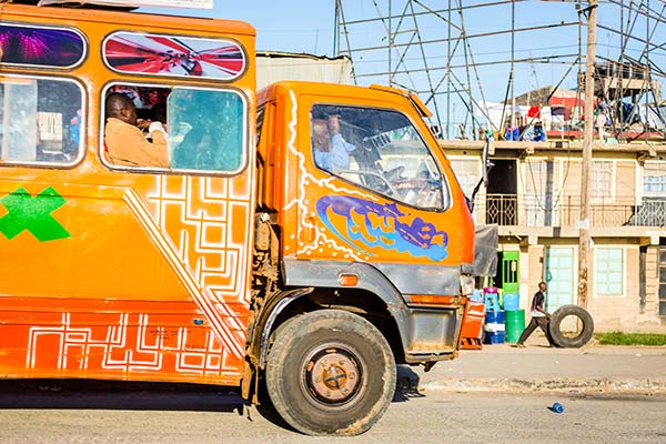 travelling by Matatu in Kenya