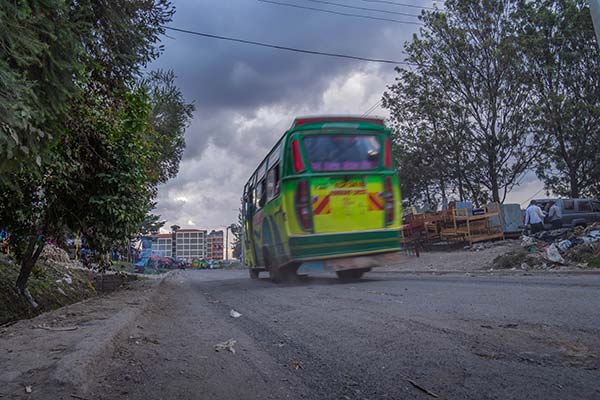 travelling by bus in Kenya