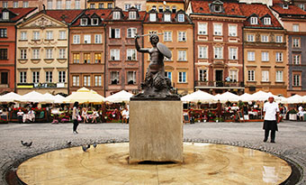 statue in historic center of Poland