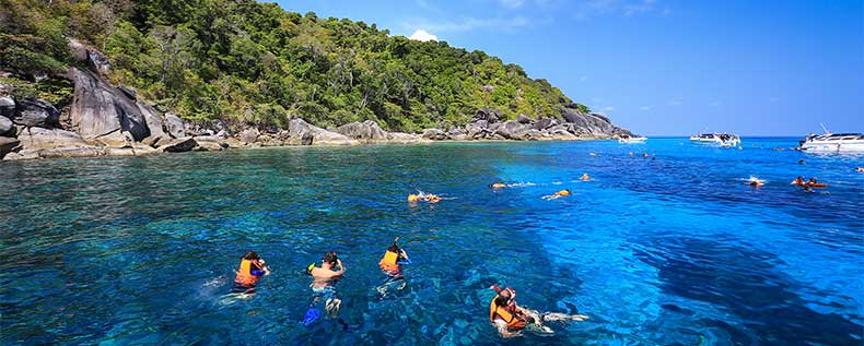 people snorkelling off Koh Tachai in the Similan Islands