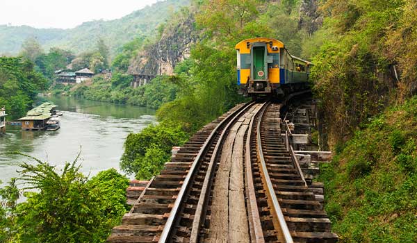 travelling by train in Thailand