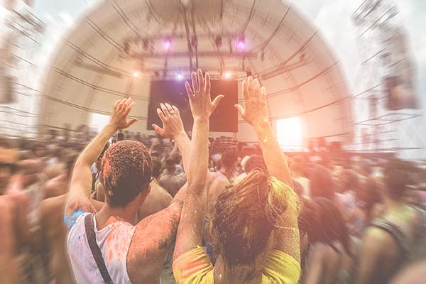 people at a music festival watching a concert at nyege nyege festival in jinja uganda