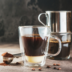 Traditional caphe sua Vietnamese coffee