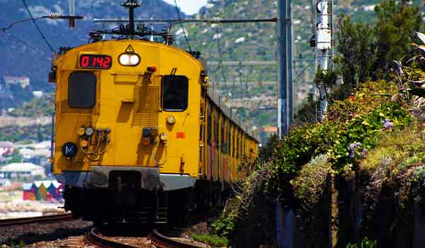 Train travelling through South Africa