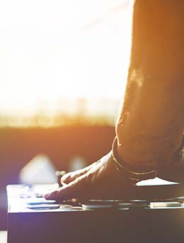 man djing at a concert for the shoko festival in zimbabwe