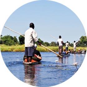 Cruising through the Okavango Delta, Botswana, travel destination explore solo tours - Africa