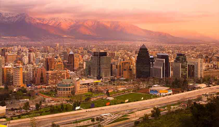 The Santiago Sklyline at Sunset