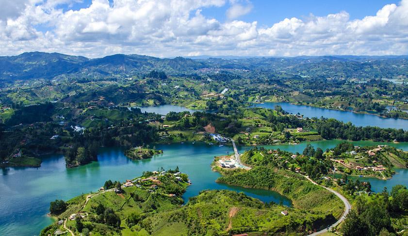 Panoramic view from Rock of Guatape in Medellin