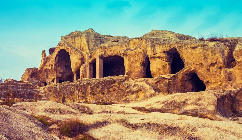 Panoramic view at Antique cave city Uplistsikhe