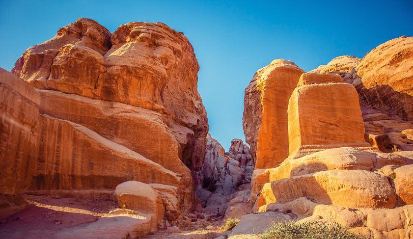 beautiful view of the mountains in Wadi Rum in Jordan