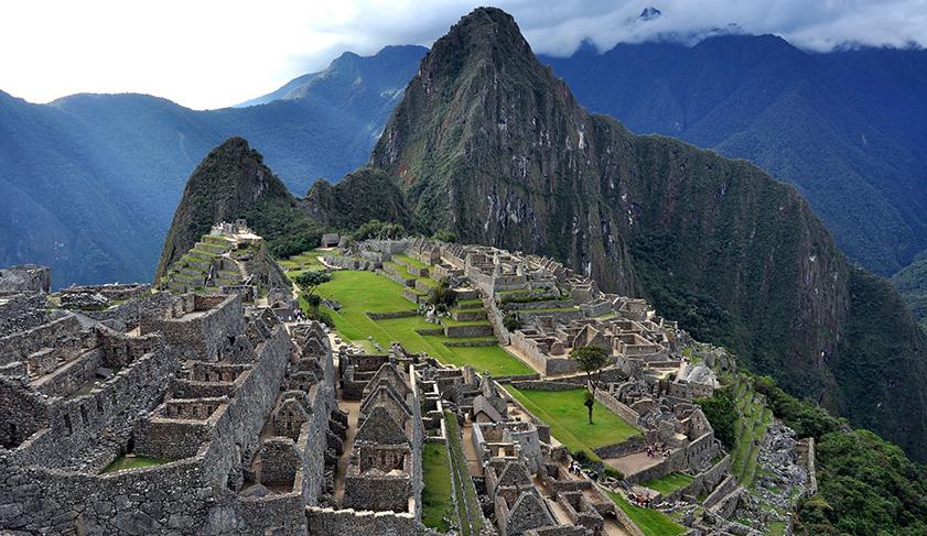 Looking down over Machu Picchu, Peru