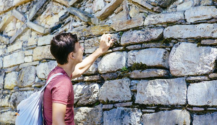 Exploring in the pre-Inca walled city of Kuelap