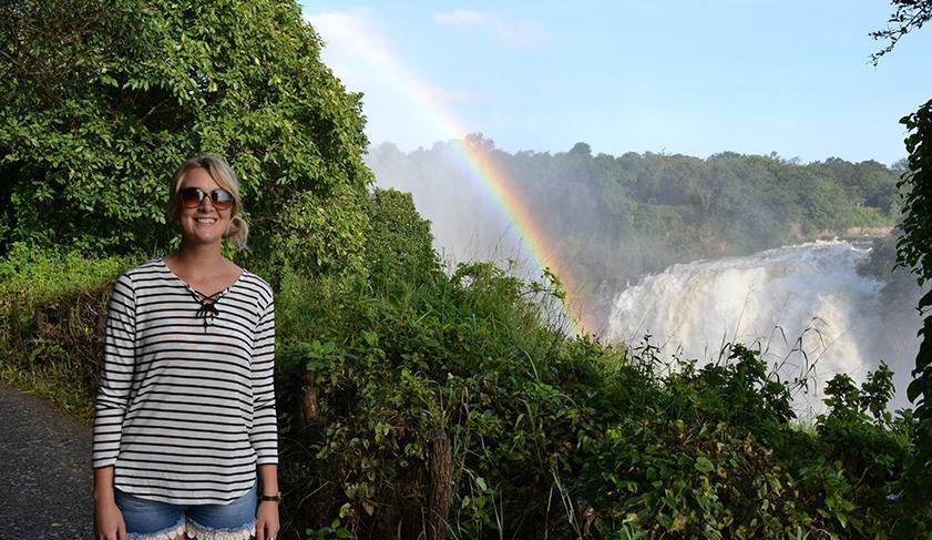 A rainbow over Victoria Falls on the border of Zambia and Zimbabwe