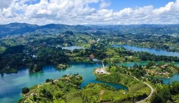 Panoramic view from Rock of Guatape in Medellin