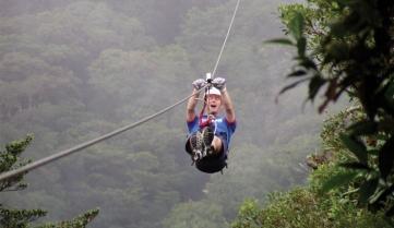 Zip lining in the Monteverde Cloud Forest, Costa Rica