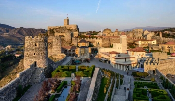 Aerial view of Rabati Castle in Akhaltsikhe, Georgia
