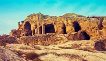 Panoramic view at Antique cave city Uplistsikhe