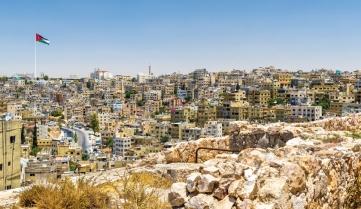 Cityscape of Amman downtown from the Citadel, Jordan.