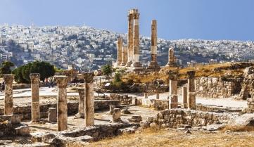 The ruins of the Temple of Hercules in Amman
