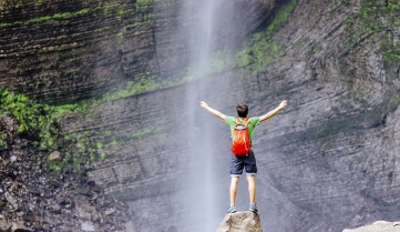 In Front of the Gocta waterfall
