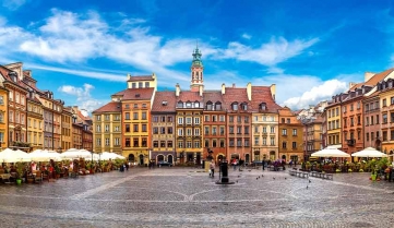 The Old Town square in Warsaw, Poland