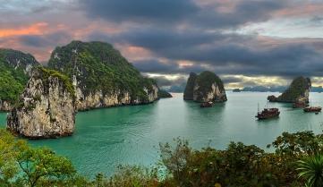 Impressive skies over Halong Bay, Vietnam